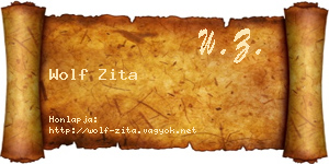 Wolf Zita névjegykártya